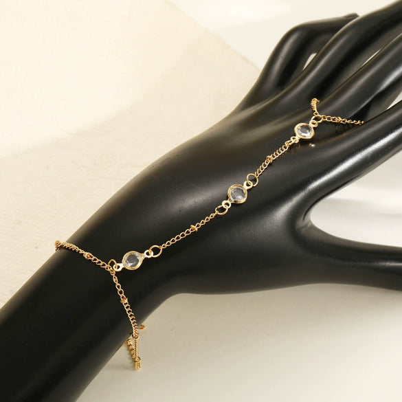 Wholesale Women's Hand Jewelry Alloy Geometric Ring Bracelet Electroplated Design Fashionable Creative Simple Trendy