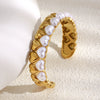 Wholesale Women's Hand Jewelry Geometric Fashion Stainless Steel 18K Gold Plated Heart Bracelet