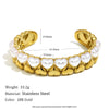 Wholesale Women's Hand Jewelry Geometric Fashion Stainless Steel 18K Gold Plated Heart Bracelet