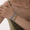 Wholesale Women's Hand Jewelry Light Luxury Geometric Style Titanium Steel Goldplated Beads With Natural Stone