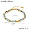 Wholesale Women's Hand Jewelry Light Luxury Geometric Style Titanium Steel Goldplated Beads With Natural Stone