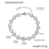 Wholesale Women's Handinlaid Geometric Zircon Stainless Steel Gestational Bracelet Combination Pvd Plated With 18K Gold For Color Protection