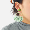 Wholesale Women's Handknitted Yarn Flower Earrings