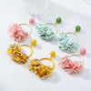 Wholesale Women's Handknitted Yarn Flower Earrings