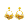 Wholesale Women's Handknitted Yarn Flower Earrings