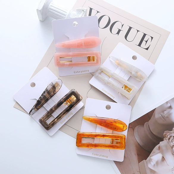 Wholesale Women's Handmade Acetate Duckbill Clip Hair Accessory In Backshaped Drop Design Simple Style