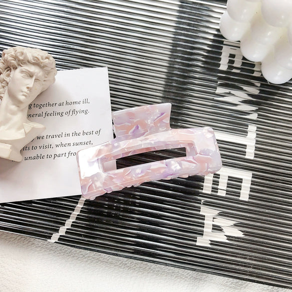 Wholesale Women's Handmade Acetate Sheet Square Hair Grab Clip Elegant Early Spring Hair Accessory
