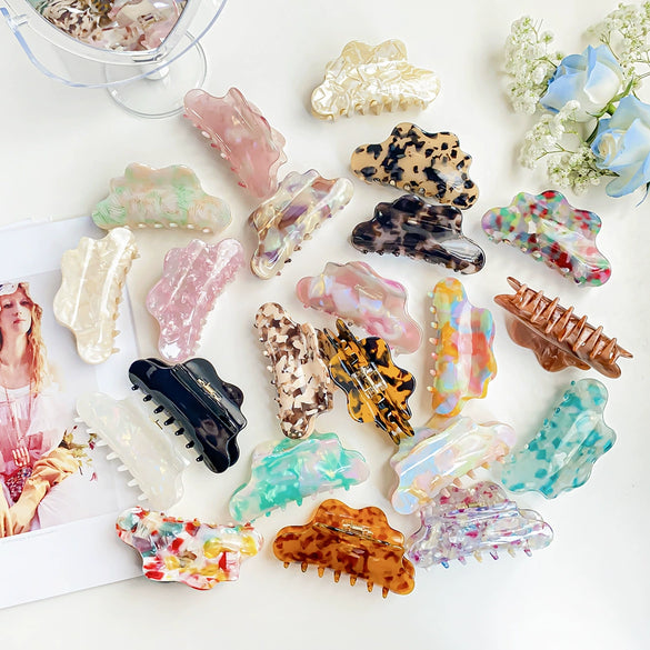 Wholesale Women's Handmade Acetic Acid Cloud Style Shark Hair Clip Hair Accessories