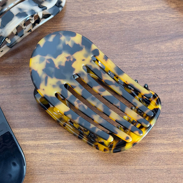 Wholesale Women's Handmade Acetic Acid Hairpin Retro Style Curved Flat Oval Shark Clip