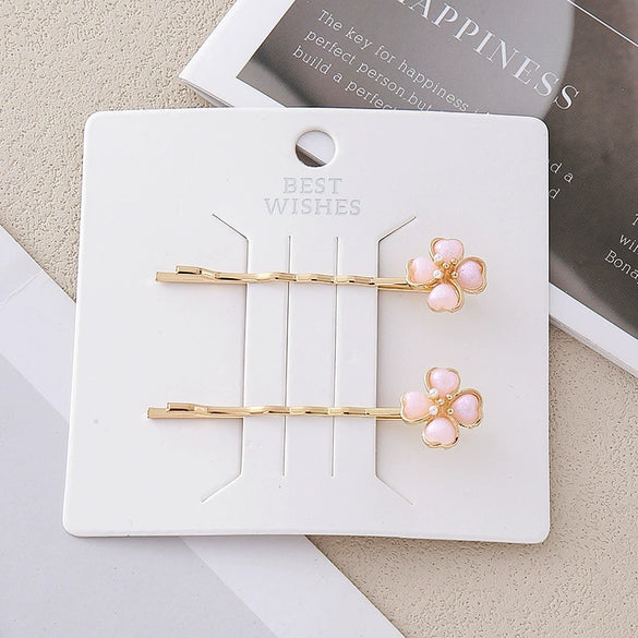 Wholesale Women's Handmade Acetic Acid Minimalist Plants Flowers Hair Clip Hair Accessories