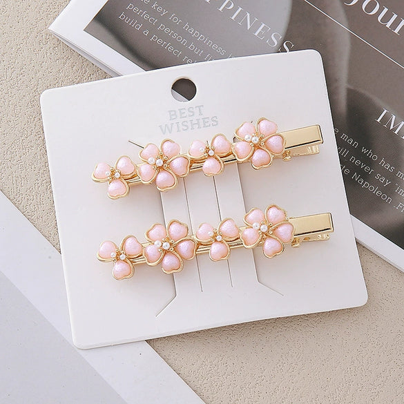 Wholesale Women's Handmade Acetic Acid Minimalist Plants Flowers Hair Clip Hair Accessories