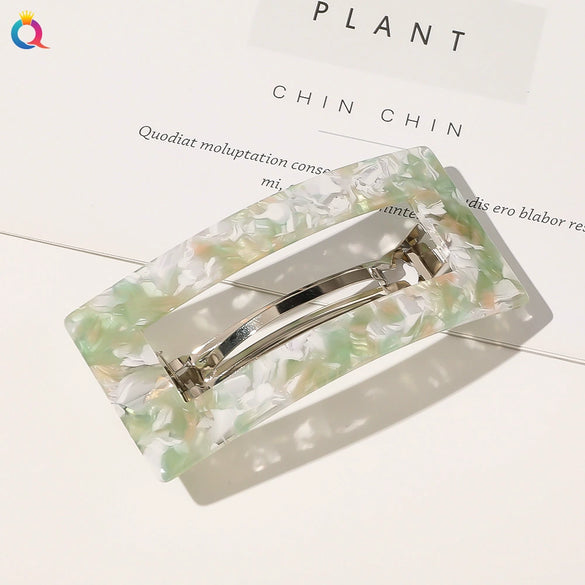 Wholesale Women's Handmade Acetic Acid Plate Square Ponytail Clip