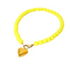 Wholesale Women's Handmade Acrylic Ball Chain Necklace With 18K Gold Plated Heart Stainless Steel Pendant
