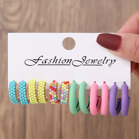 Wholesale Women's Handmade Acrylic Geometric Cshaped Earrings