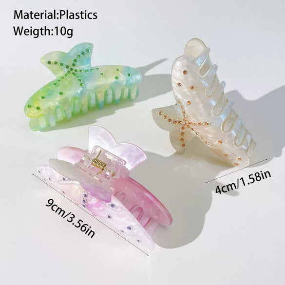 Wholesale Women's Handmade Acrylic Halfround Crescent Shark Clip Hairpin
