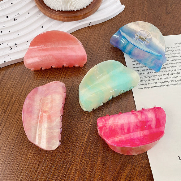 Wholesale Women's Handmade Acrylic Semicircle Geometric Hair Grab Clip