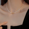 Wholesale Women's Handmade Bead And Pearl Necklace With Rhombus And Geometric Patterns