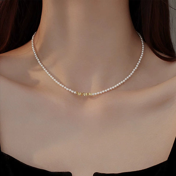 Wholesale Women's Handmade Bead And Pearl Necklace With Rhombus And Geometric Patterns