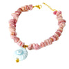 Wholesale Women's Handmade Beaded Anklet Bracelet Necklace With Conch Pendant Ceramic Natural Red Stone Stainless Steel Ball Chain Electroplated Marine Jewelry
