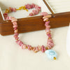 Wholesale Women's Handmade Beaded Anklet Bracelet Necklace With Conch Pendant Ceramic Natural Red Stone Stainless Steel Ball Chain Electroplated Marine Jewelry