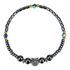 Wholesale Women's Handmade Beaded Geometric Black Gallstone Anklet