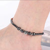 Wholesale Women's Handmade Beaded Geometric Black Gallstone Anklet
