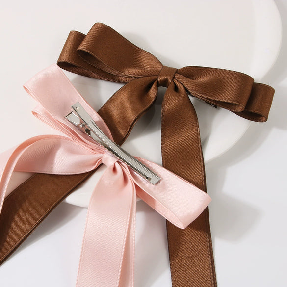 Wholesale Women's Handmade Cloth Doublelayer Bow Duckbill Clip Hairpin Hair Accessories