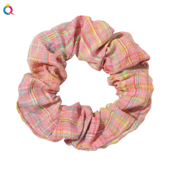 Wholesale Women's Handmade Cloth Hair Ring With Floral Plaid Pattern In Pastoral Style