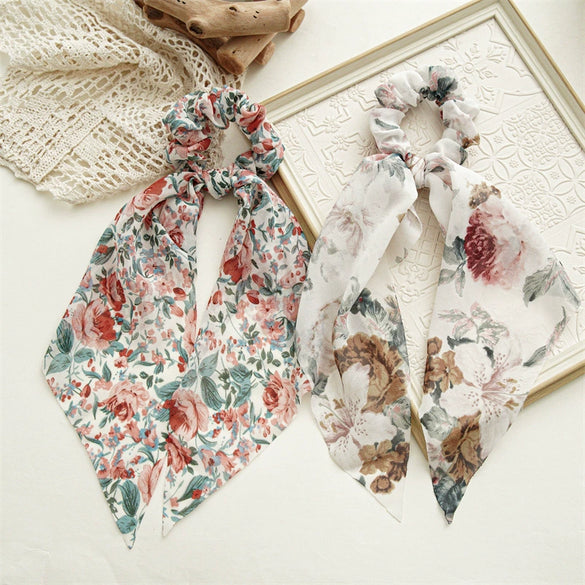 Wholesale Women's Handmade Cloth Head Rope Scarf Hair Band With Floral Design