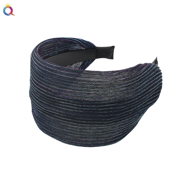 Wholesale Women's Handmade Cloth Widebrimmed Toothed Solid Color Hair Band Hair Accessories