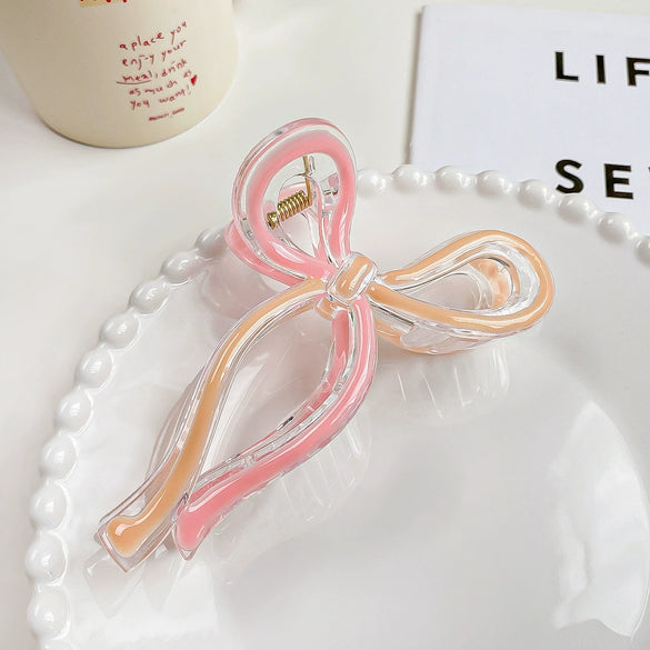 Wholesale Women's Handmade Colorful Oil Drop Bow Grip Hair Clip Hair Accessories