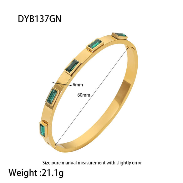 Wholesale Women's Handmade Diamond Buckle Stackable Bracelet In Stainless Steel