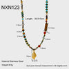 Wholesale Women's Handmade Electroplated Geometric Conch Pendant Stainless Steel Ball Chain Necklace