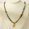 Wholesale Women's Handmade Electroplated Geometric Conch Pendant Stainless Steel Ball Chain Necklace