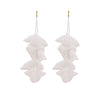 Wholesale Women's Handmade Fabric Flower Exaggerated Large Long Tassel Earrings Sweet Style