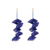Wholesale Women's Handmade Fabric Flower Exaggerated Large Long Tassel Earrings Sweet Style