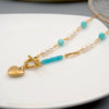 Wholesale Women's Handmade Freshwater Pearl And Titanium Steel Heartshaped Necklace And Sweater Chain