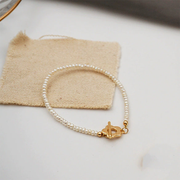 Wholesale Women's Handmade Freshwater Pearl Geometric Pattern Choker Necklace