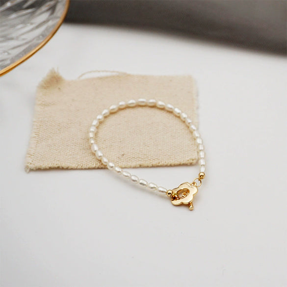 Wholesale Women's Handmade Freshwater Pearl Geometric Pattern Choker Necklace