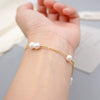 Wholesale Women's Handmade Freshwater Pearl Geometric Style Winding Bracelet