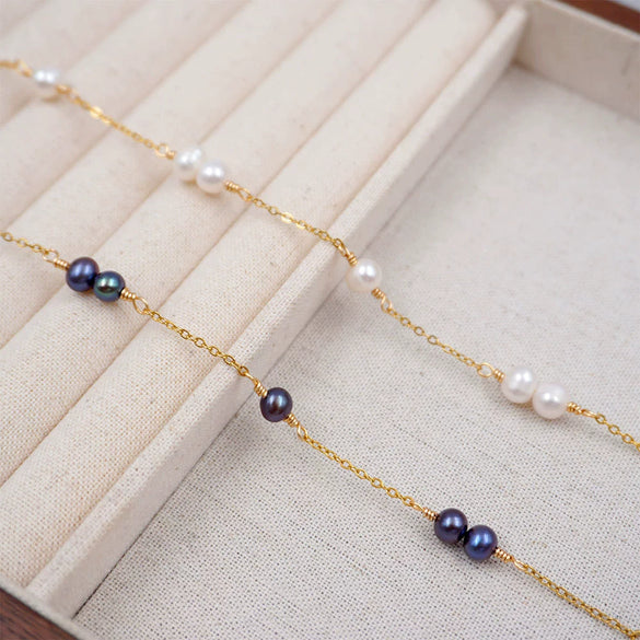 Wholesale Women's Handmade Freshwater Pearl Geometric Style Winding Bracelet