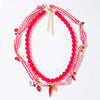 Wholesale Women's Handmade Fruit Pattern Cloth And Alloy Pendant Multilayered Necklace