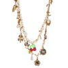 Wholesale Women's Handmade Fruit Pattern Cloth And Alloy Pendant Multilayered Necklace