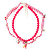 Wholesale Women's Handmade Fruit Pattern Cloth And Alloy Pendant Multilayered Necklace