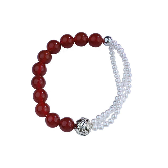 Wholesale Women's Handmade Geometric Agate Beaded Elastic Bracelet