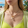 Wholesale Women's Handmade Geometric Alloy Seed Bead Necklace With Shell Conch And Starfish Pendant