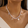 Wholesale Women's Handmade Geometric Alloy Shell Starfish Pendant Multilayered Clavicle Necklace Casual Minimalist Jewelry