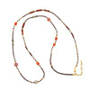 Wholesale Women's Handmade Geometric Czech Beads Red Agate Red Stone Copper Pendant Necklace