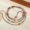 Wholesale Women's Handmade Geometric Czech Beads Red Agate Red Stone Copper Pendant Necklace