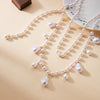 Wholesale Women's Handmade Geometric Fake Pearl Long Doublelayer Sweater Chain Necklace